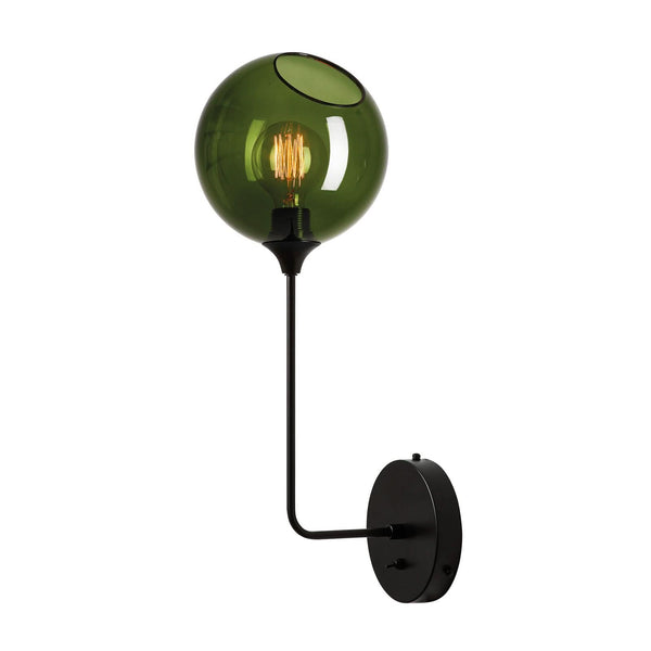 Applique murale Ballroom Long en verre, vert et noir, hauteur 57 cm