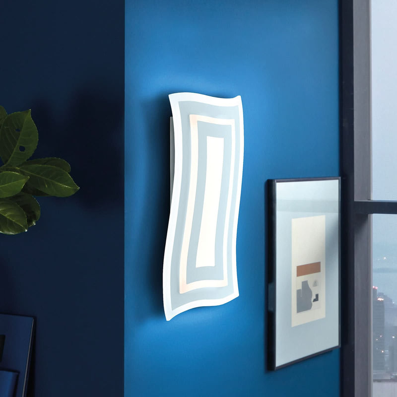 Applique murale LED Gorden en métal, blanc, hauteur 43 cm