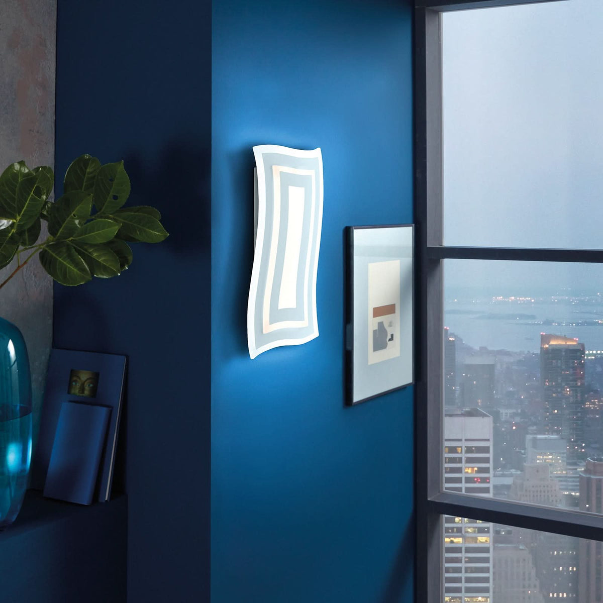 Applique murale LED Gorden en métal, blanc, hauteur 43 cm