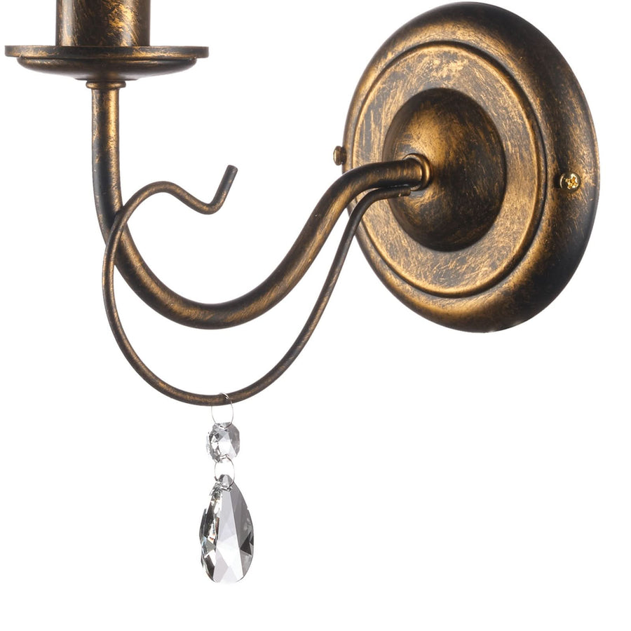 Applique murale Delia en tissu, bronze et beige, hauteur 36 cm
