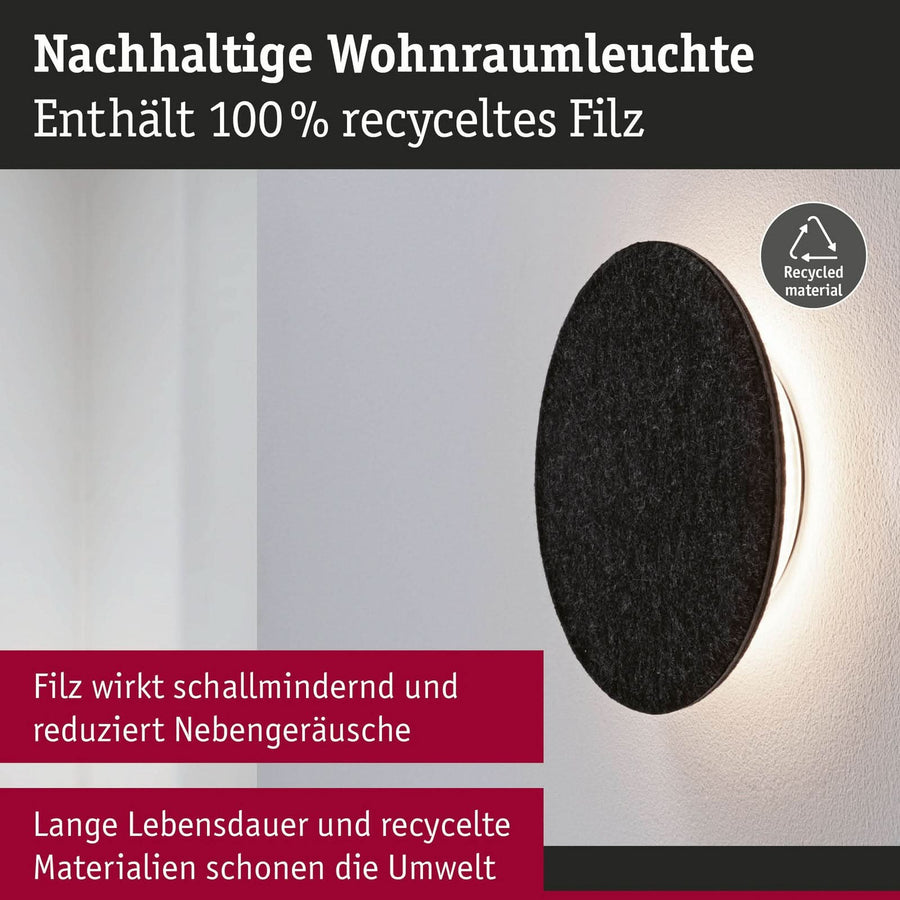 Applique murale LED Tulga, anthracite, Ø 20 cm
