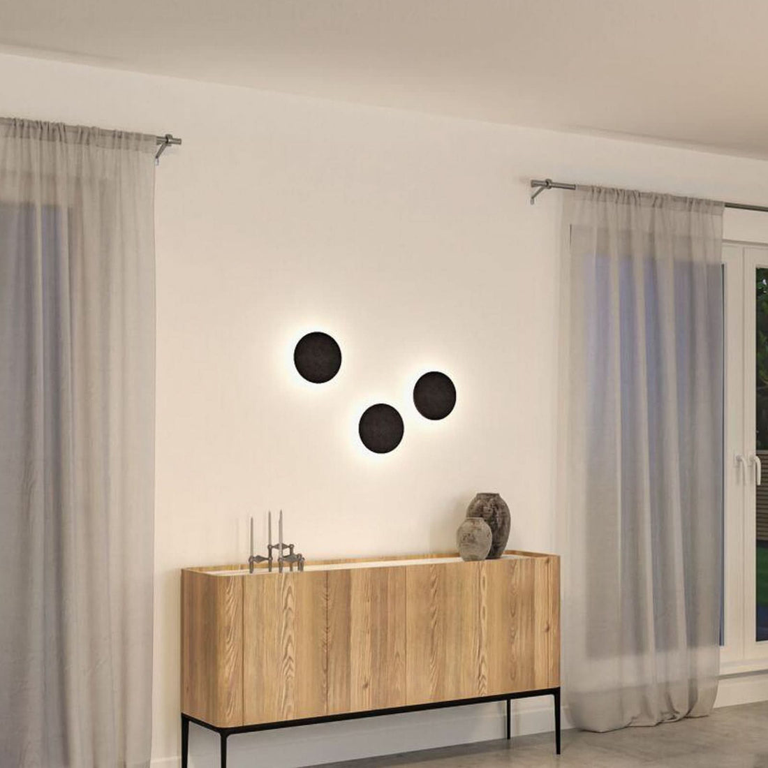 Applique murale LED Tulga, anthracite, Ø 20 cm