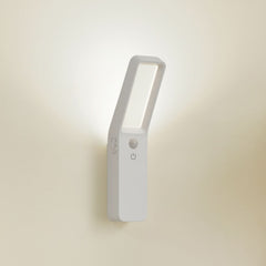 Applique murale LED rechargeable Taska, blanc mat et transparent, hauteur 18 cm