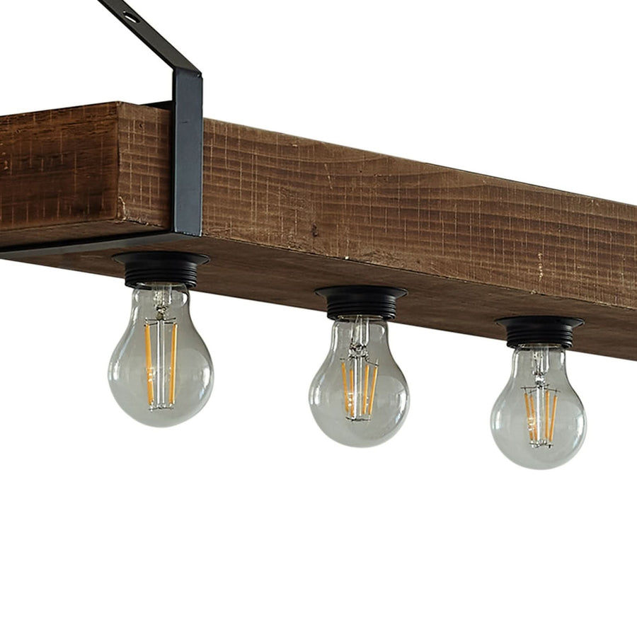 Applique murale Vatana en bois, 4 lumières, hauteur 23,5 cm
