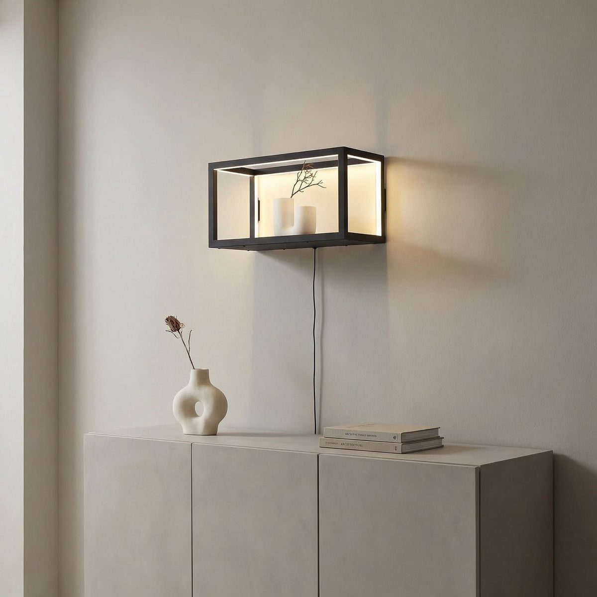 Applique murale LED Birta en métal, noir, hauteur 25 cm