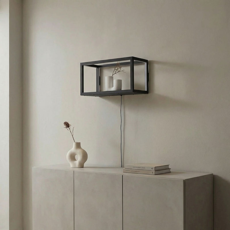 Applique murale LED Birta en métal, noir, hauteur 25 cm