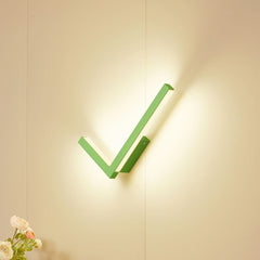 Applique murale LED Check en métal, vert, hauteur 20,5 cm