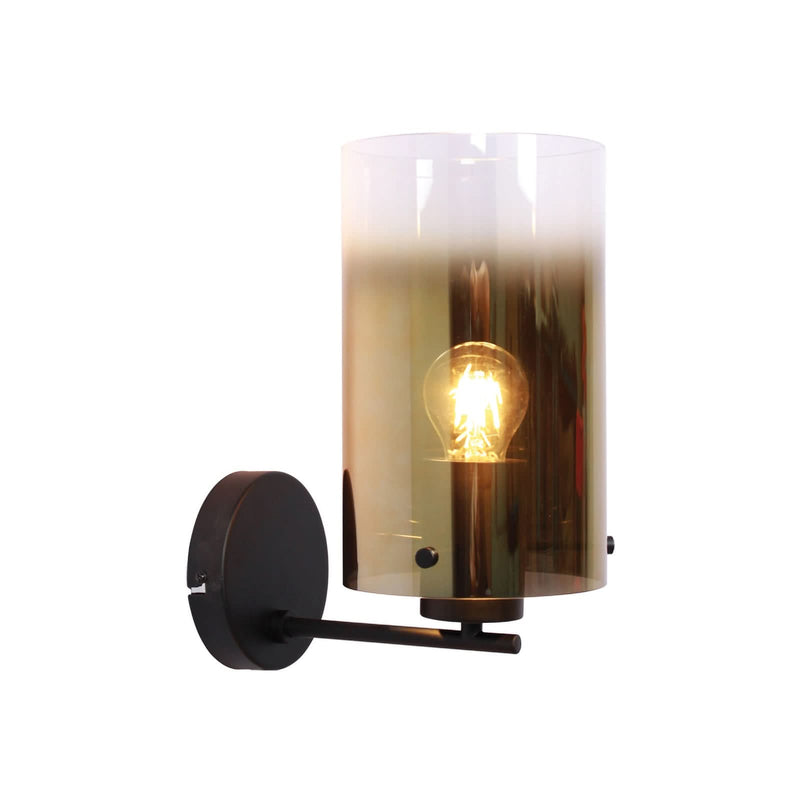 Applique murale Ventotto en verre, doré et noir, hauteur 30 cm