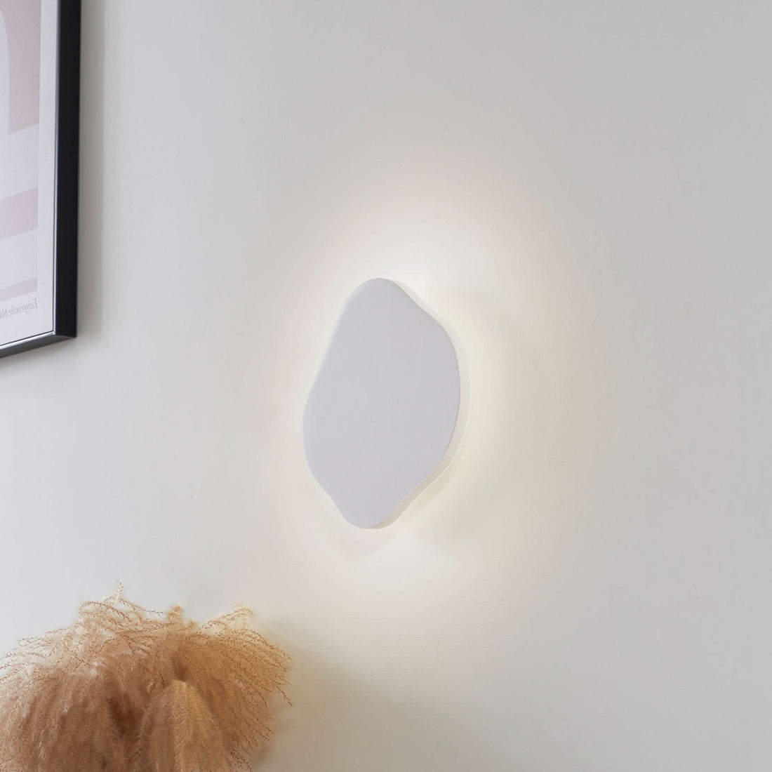 Applique murale LED Nielson en plâtre, blanc, hauteur 30 cm