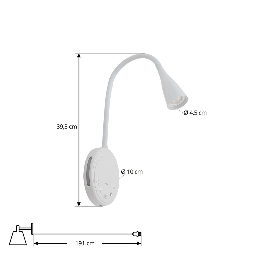 Applique murale LED Zayna en aluminium, blanc, hauteur 21,5 cm