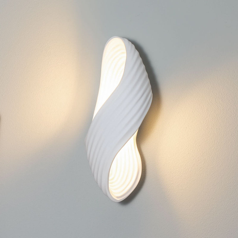 Applique murale Ornela en plâtre, blanc, hauteur 29,5 cm