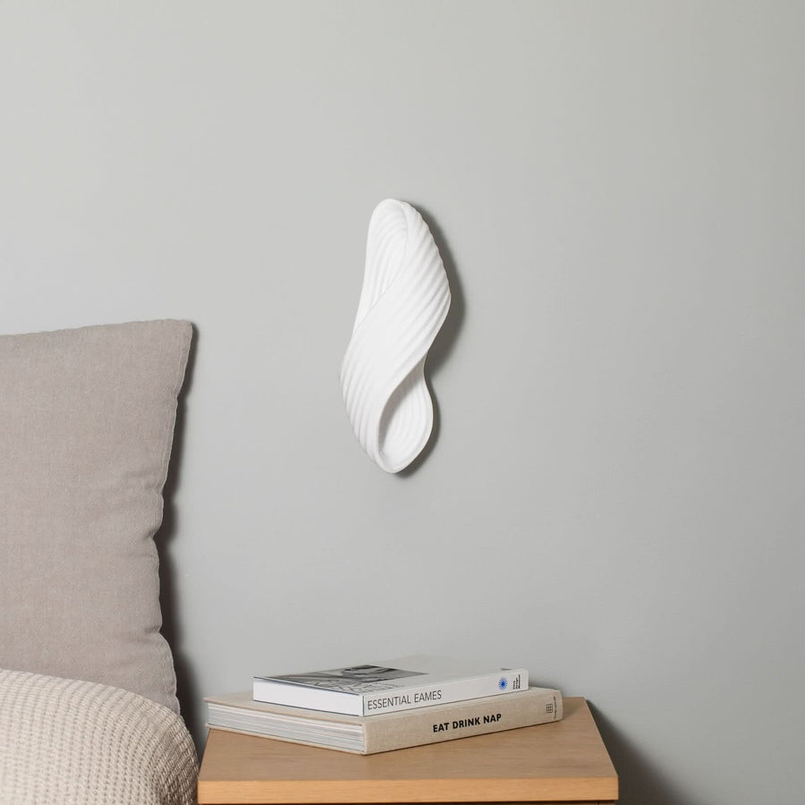 Applique murale Ornela en plâtre, blanc, hauteur 29,5 cm