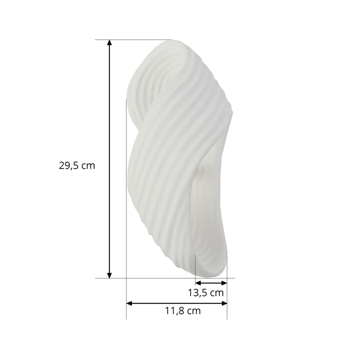 Applique murale Ornela en plâtre, blanc, hauteur 29,5 cm
