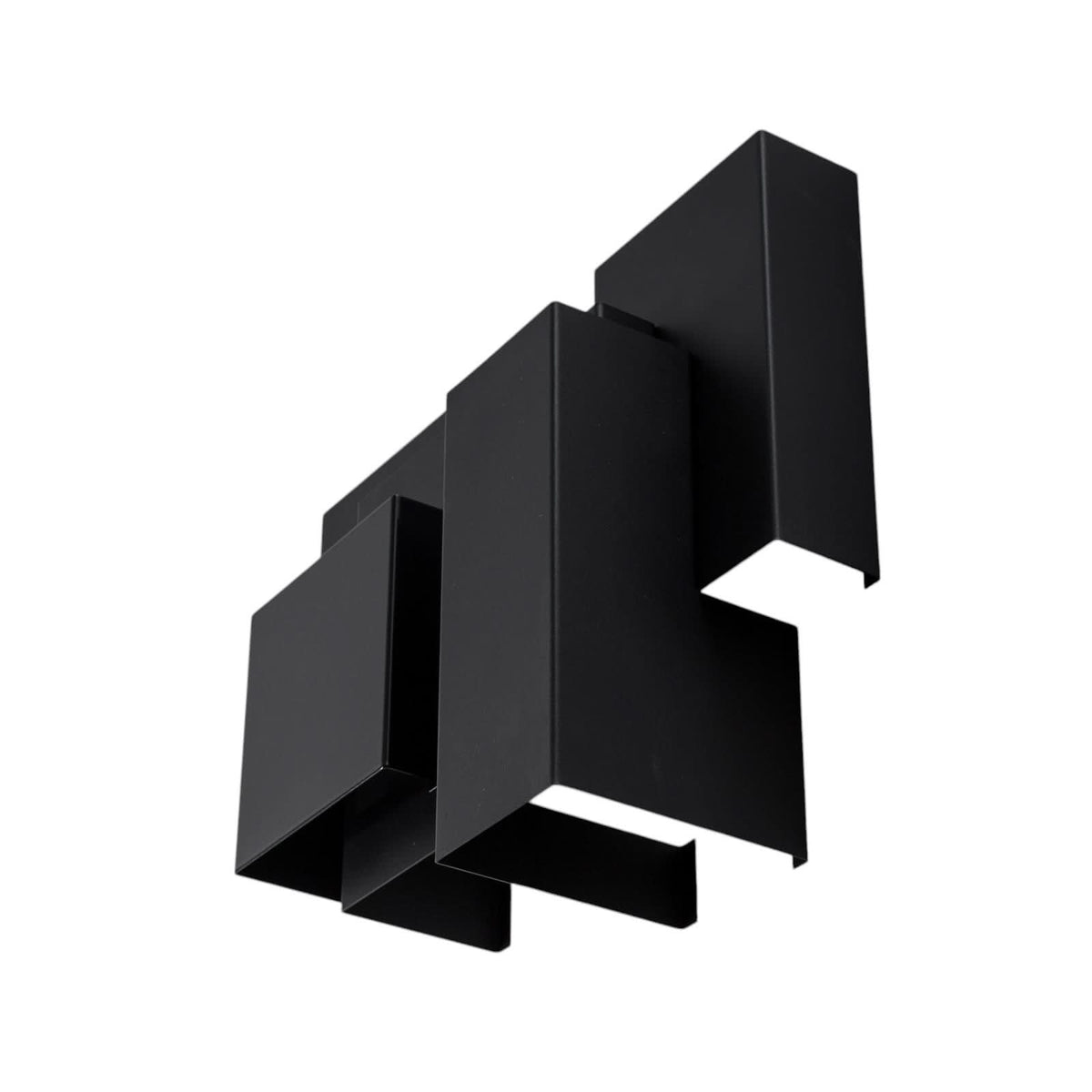 Applique murale Wall en acier, noir, 5 lumières, hauteur 32 cm