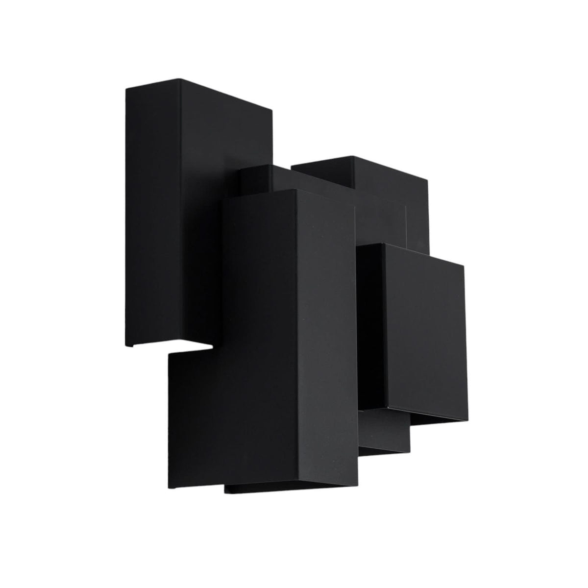 Applique murale Wall en acier, noir, 5 lumières, hauteur 32 cm