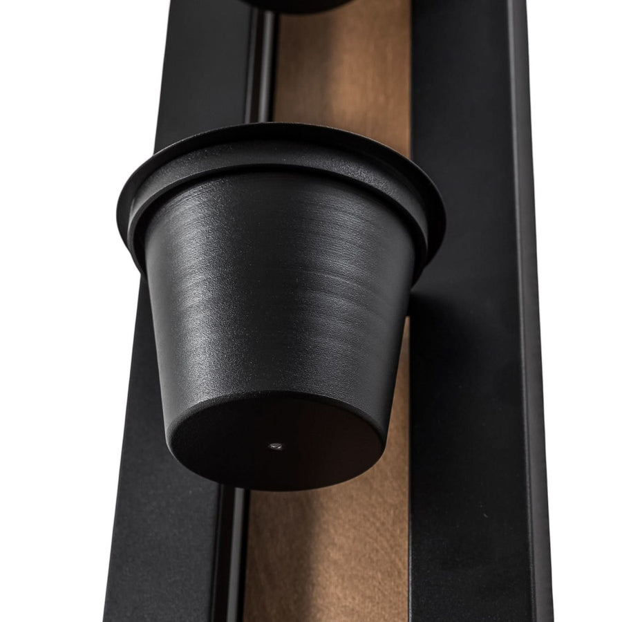 Applique murale LED Shelf en bois, noir, hauteur 90 cm