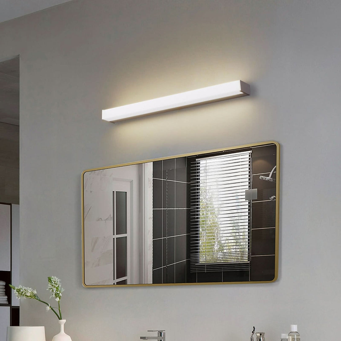 Applique murale LED Philippa en aluminium, blanc, hauteur 4 cm, IP44