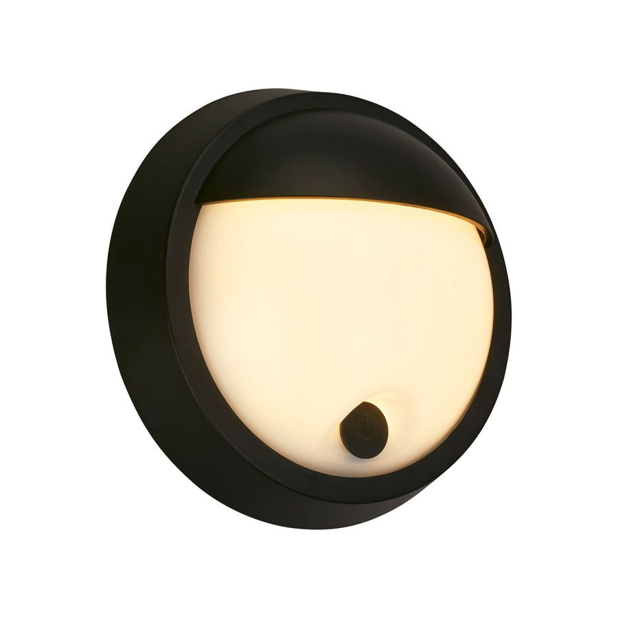 Applique d'extérieur LED rechargeable 3784015 en métal, noir, Ø 17 cm, IP44
