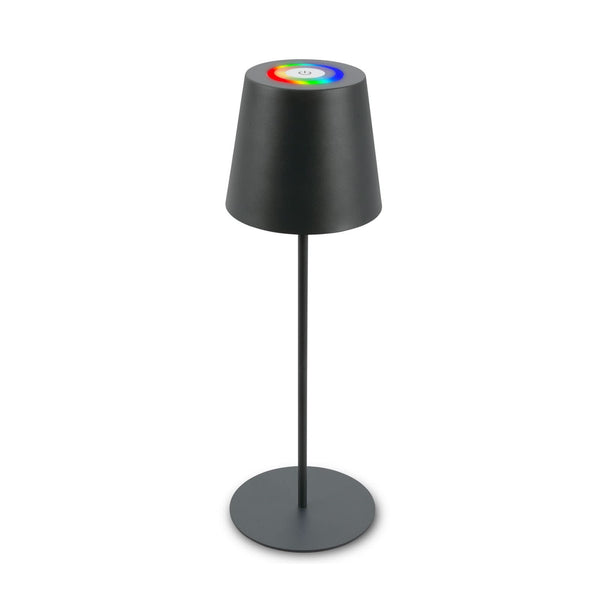 Lampe à poser d'extérieur LED rechargeable 7507015 en métal, anthracite, Ø 10,5 cm, IP44