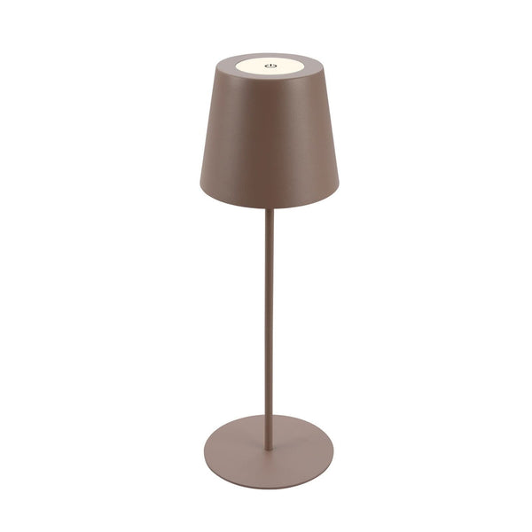 Lampe à poser d'extérieur LED rechargeable 7508012 en métal, marron, Ø 10,5 cm, IP44