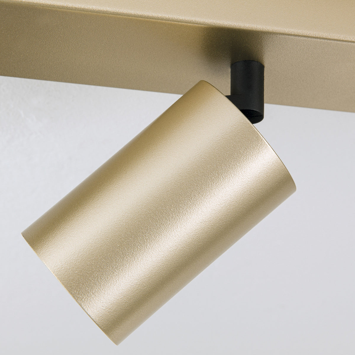 Plafonnier Sean en aluminium, doré mat, 6 lumières, longueur 130 cm