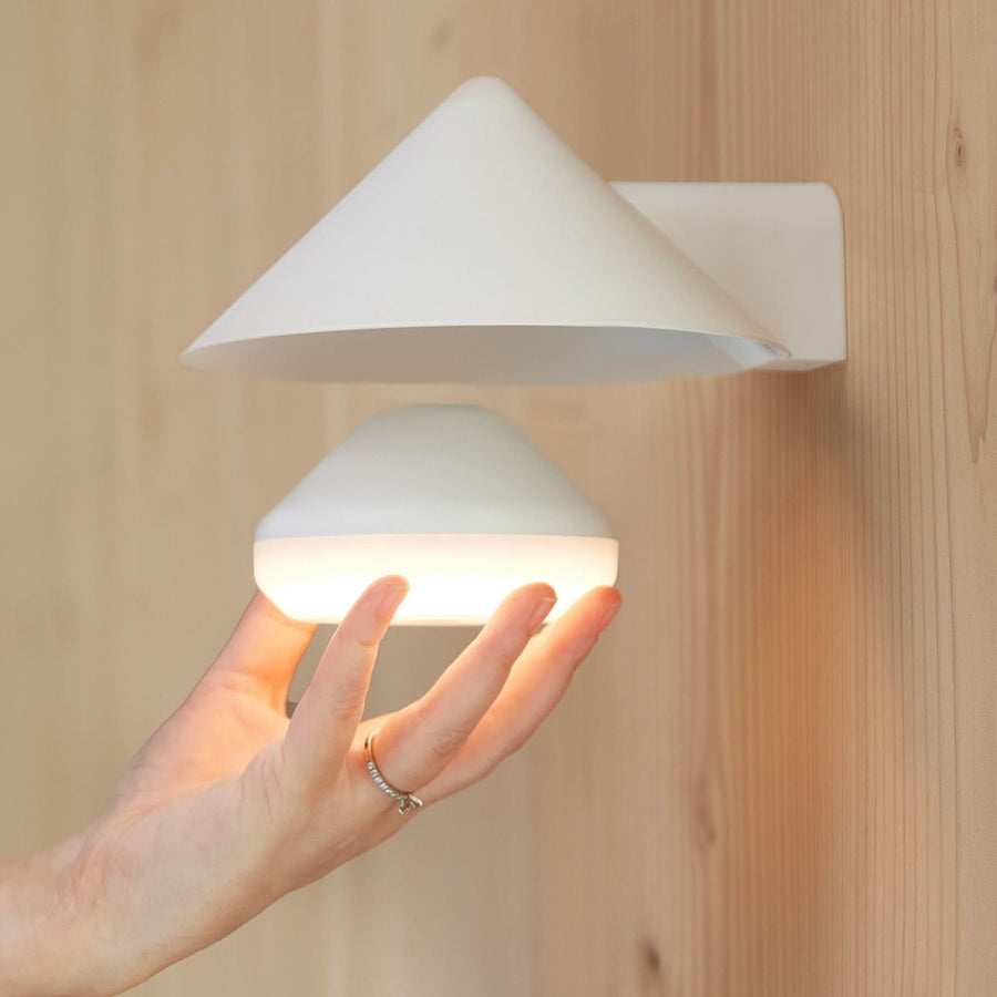 Applique murale rechargeable Grasp, blanc, hauteur 7,1 cm