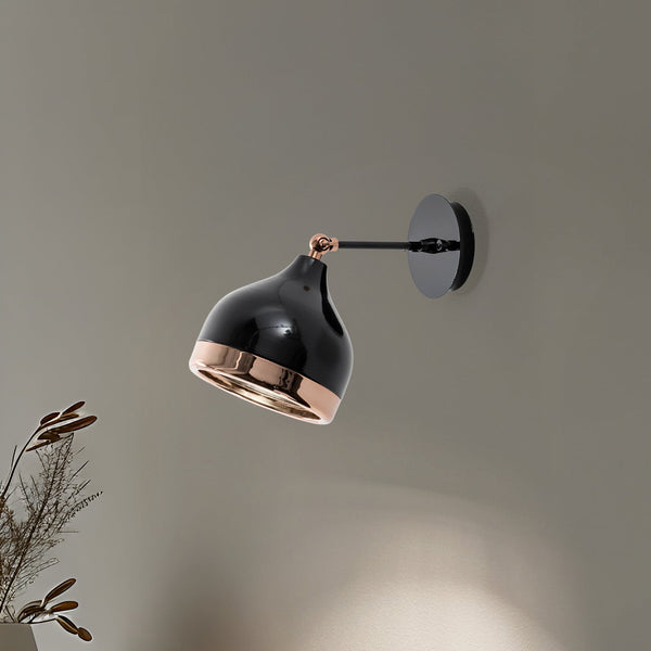 Applique murale Yildo 6901 en métal, noir cuivré, hauteur 25 cm