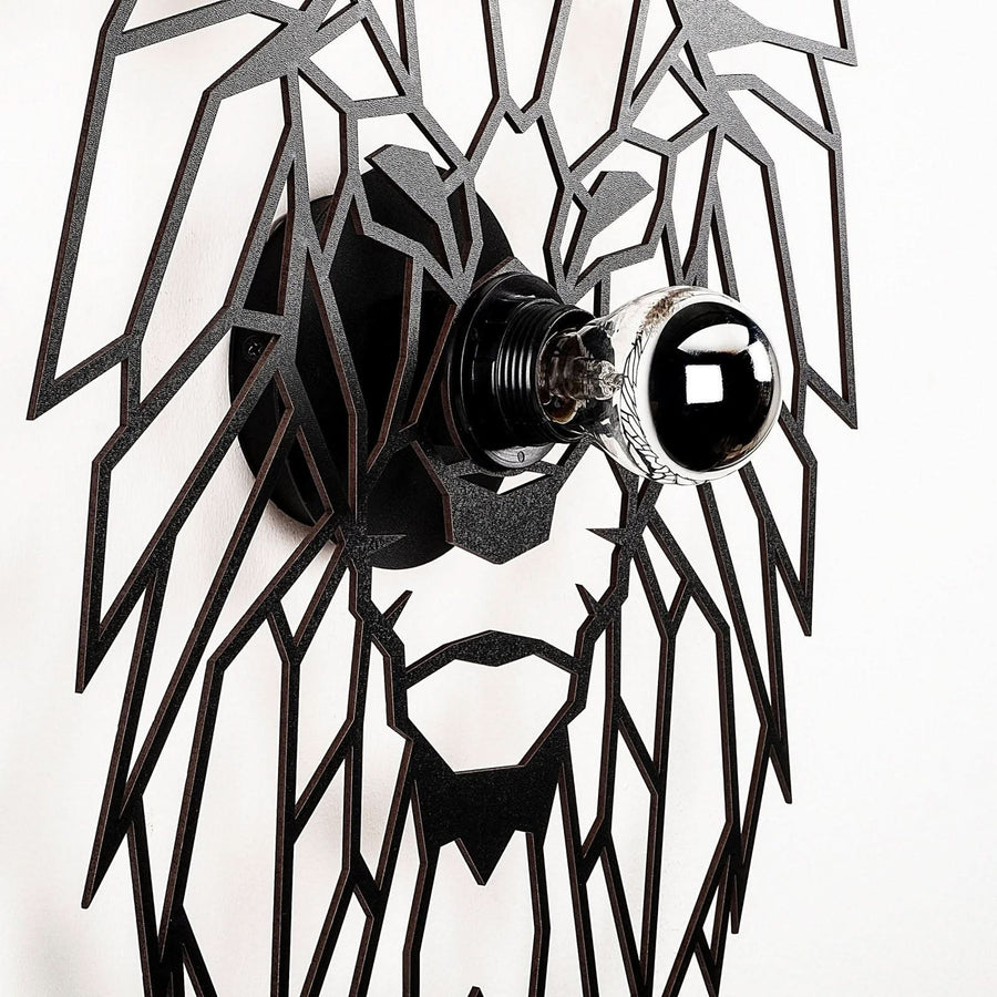 Applique murale W-056 en bois, noir, hauteur 49 cm