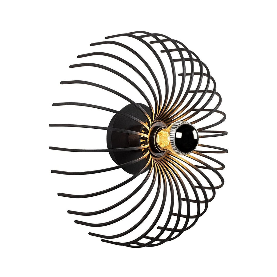 Applique murale Aspendos N-645 en métal, noir, Ø 36 cm