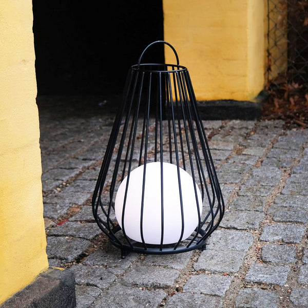 Lampe à poser d'extérieur LED rechargeable Evesham en métal, noir, Ø 30 cm, IP54, 2700 K, 0,5 W, hauteur 48 cm