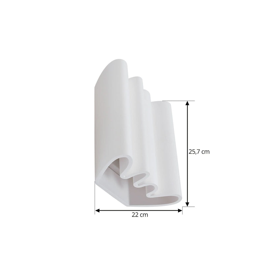 Applique murale Novali en plâtre, blanc, 2 lumières, hauteur 25,7 cm