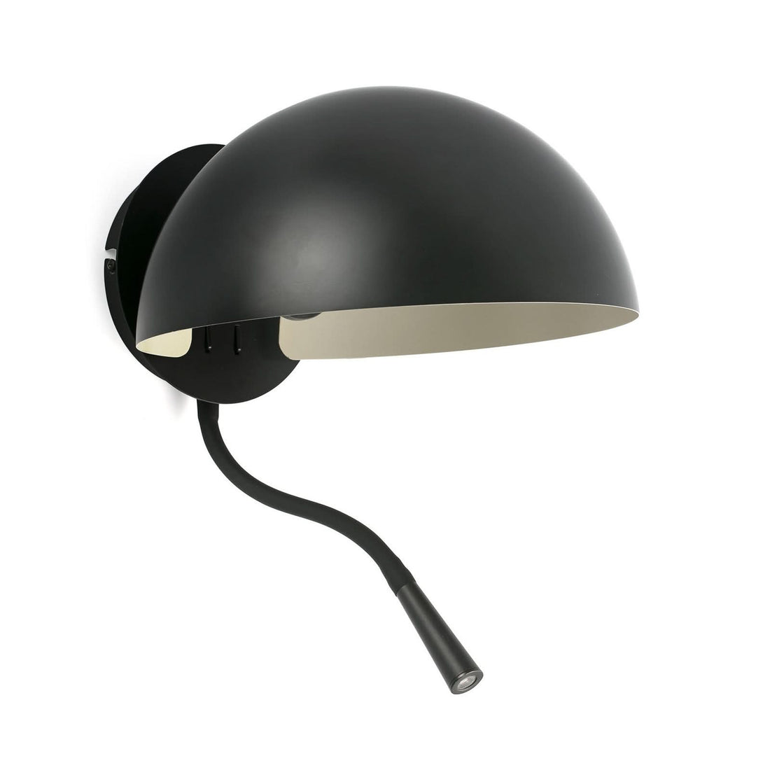 Applique murale Dominica en acier, noir mat, 2 lumières, Ø 25 cm