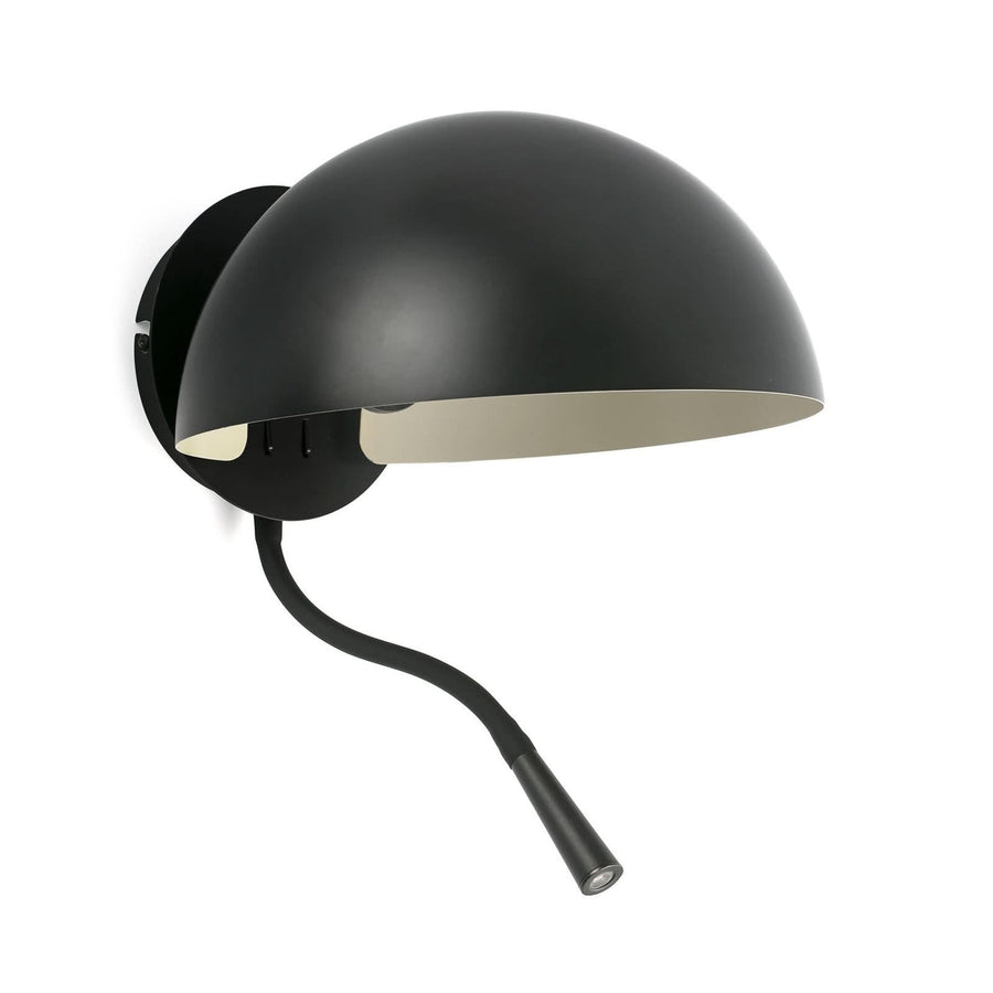 Applique murale Dominica en acier, noir mat, 2 lumières, Ø 25 cm