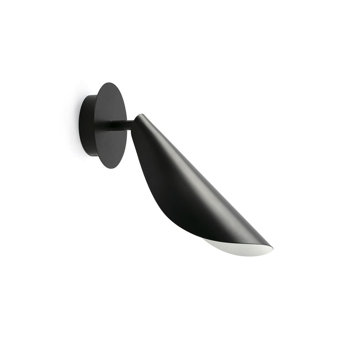 Applique murale Liggera en acier, noir mat, hauteur 28,7 cm