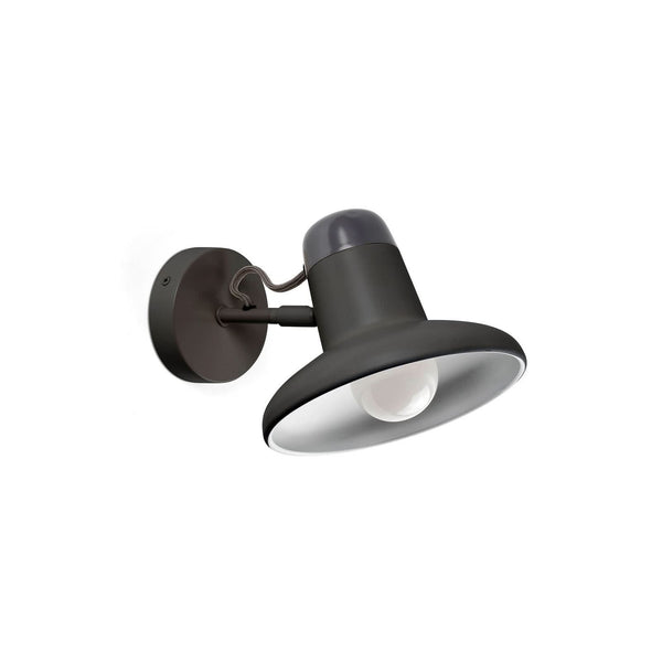 Applique murale Snap en acier, gris foncé, hauteur 14 cm