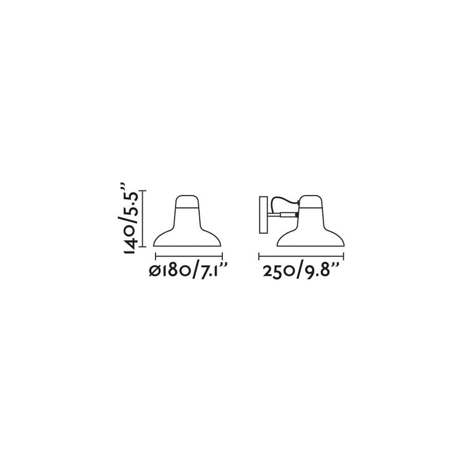 Applique murale Snap en acier, gris foncé, hauteur 14 cm
