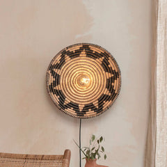 Applique murale Andros en métal, marron clair et noir, Ø 45 cm, 60 W