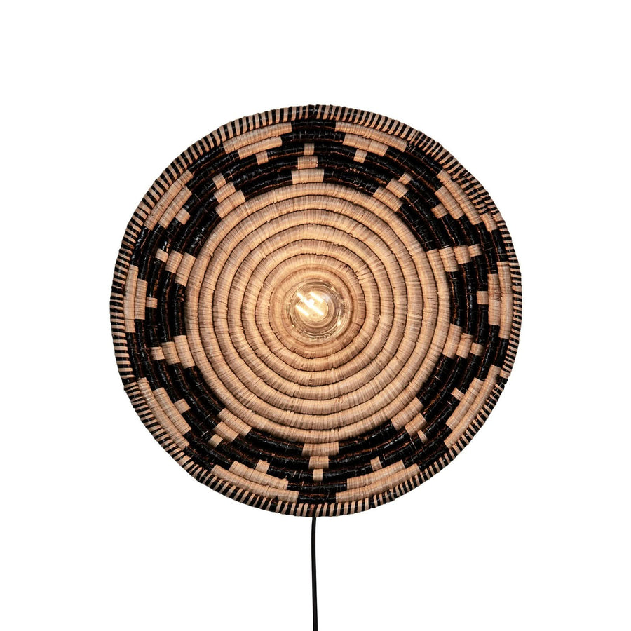 Applique murale Andros en métal, marron clair et noir, Ø 45 cm, 60 W