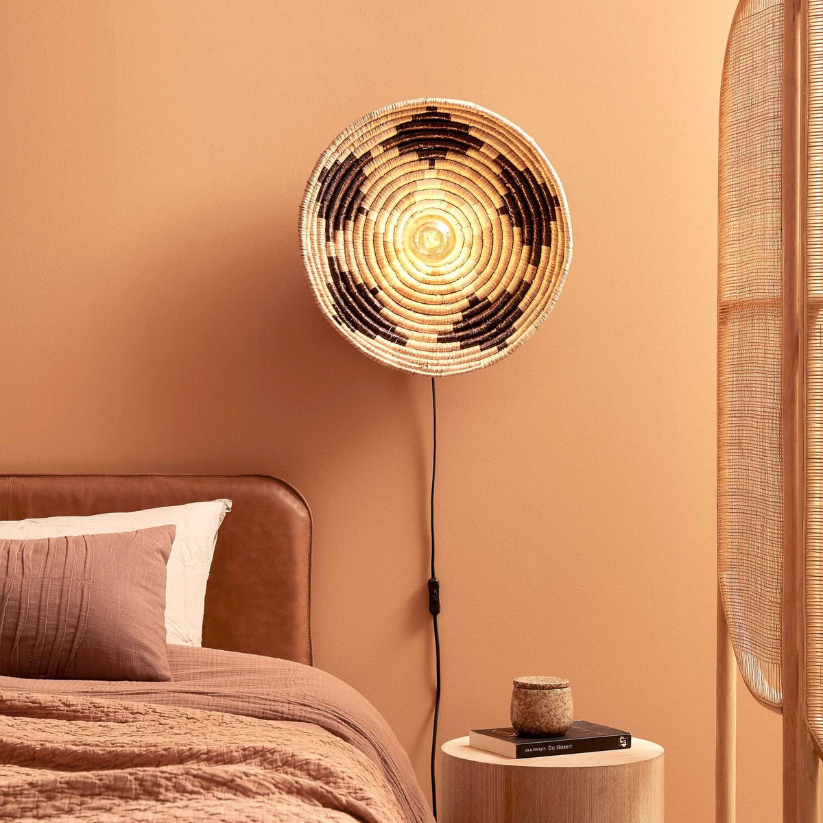 Applique murale Andros en métal, marron clair et noir, Ø 45 cm, 60 W, modèle 2