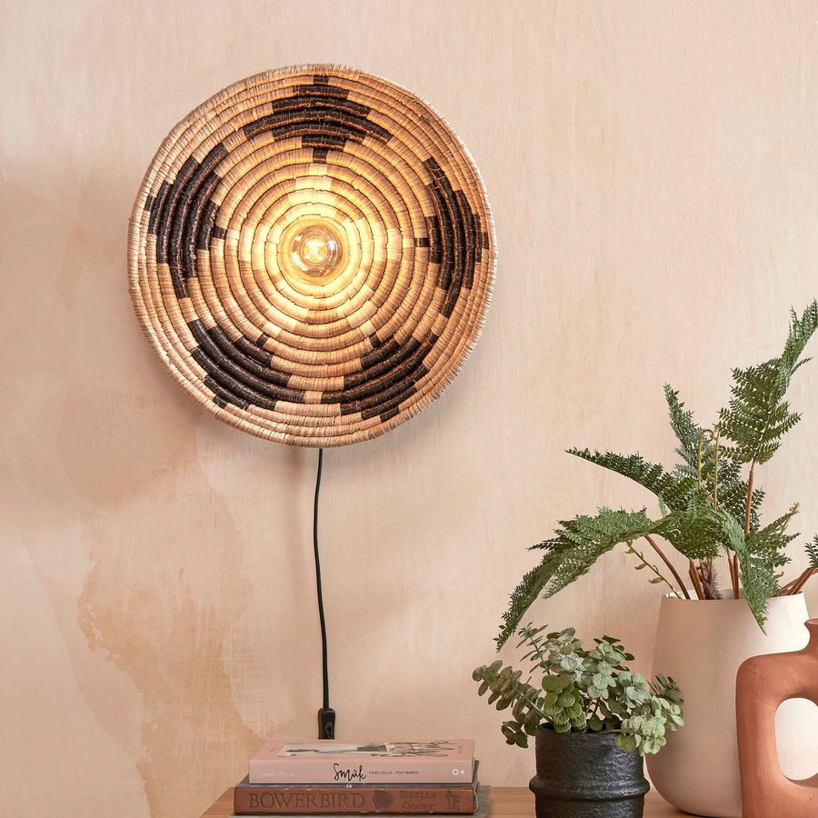 Applique murale Andros en métal, marron clair et noir, Ø 45 cm, 60 W, modèle 2