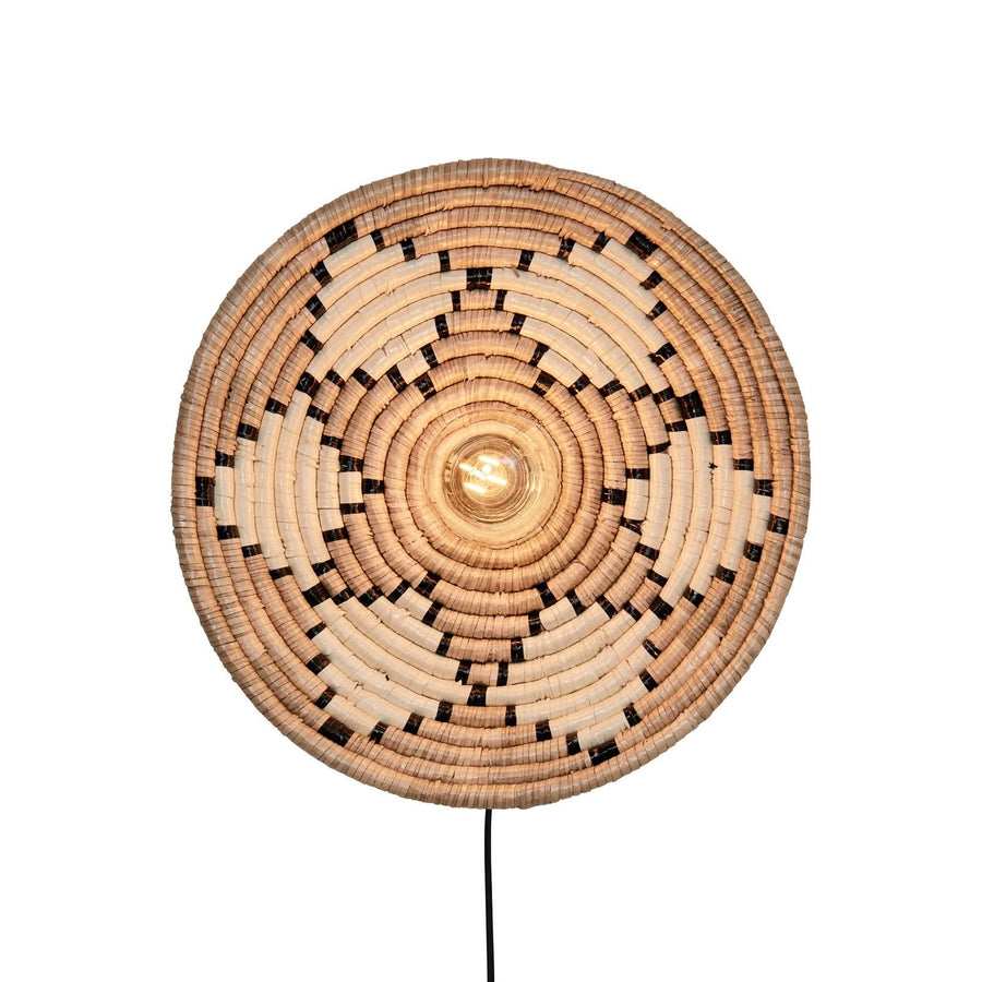 Applique murale Andros en métal, marron clair et blanc, Ø 45 cm