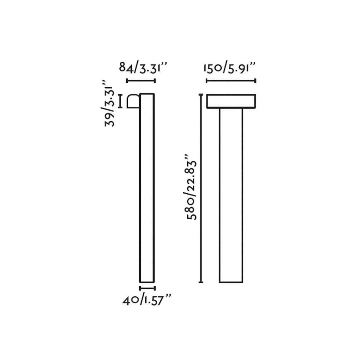 Potelet d'extérieur LED Balic en aluminium, noir, hauteur 58 cm, IP65