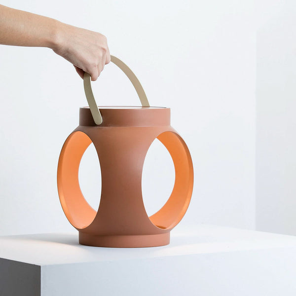 Lampe à poser d'extérieur LED rechargeable Candela, terracotta, hauteur 32,4 cm