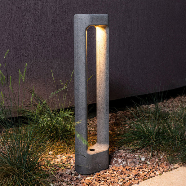 Borne lumineuse d'extérieur LED Totem en béton, gris, hauteur 61,1 cm