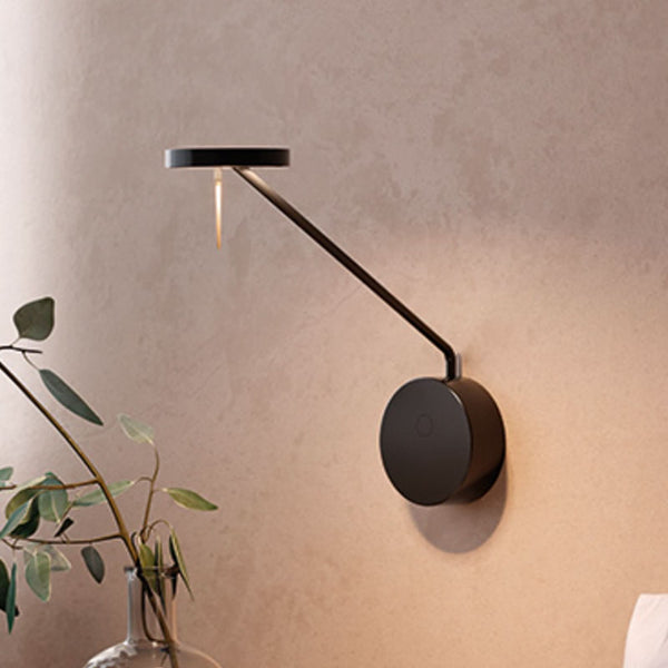 Applique murale LED Invisible Reader en aluminium, noir, Ø 12 cm
