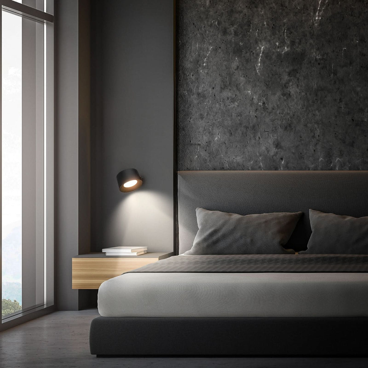 Applique murale LED rechargeable Tari, noir, hauteur 4,5 cm
