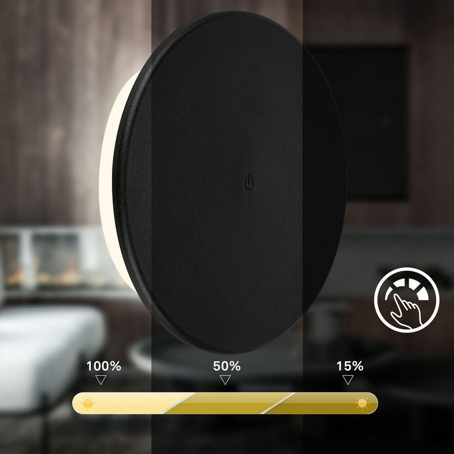 Applique d'extérieur LED rechargeable Aurora, noir, Ø 25 cm, IP54