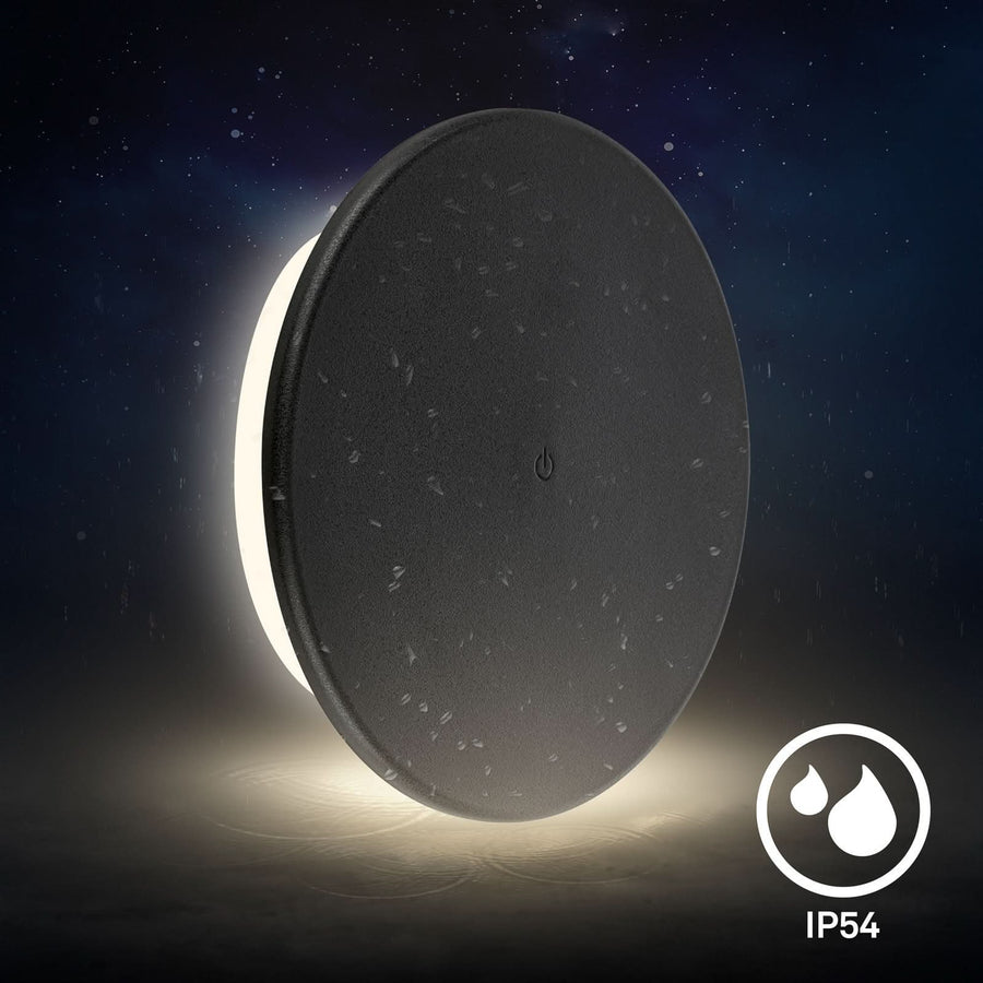 Applique d'extérieur LED rechargeable Aurora, noir, Ø 25 cm, IP54