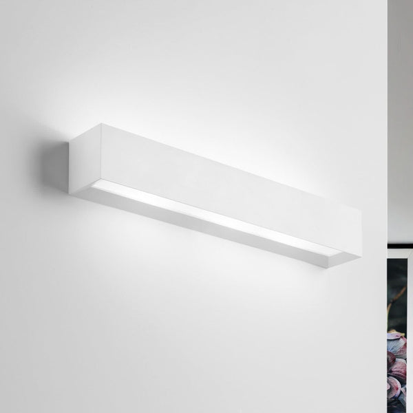 Applique murale Hermione en plâtre, blanc, 3 lumières, hauteur 7,5 cm