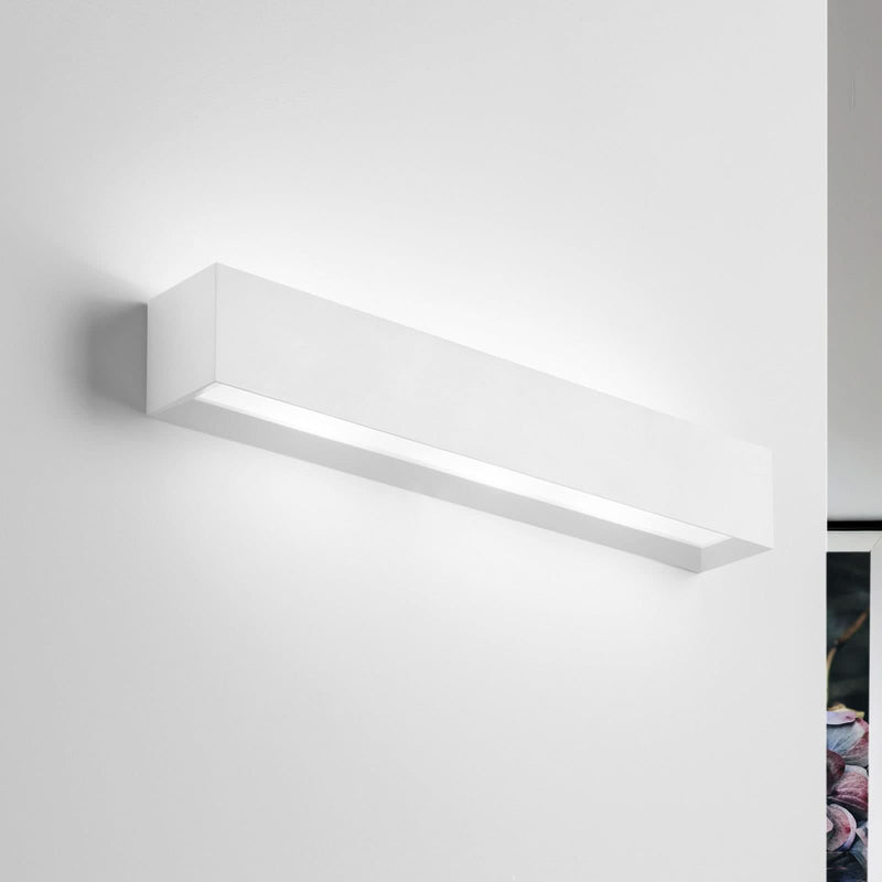 Applique murale Hermione en plâtre, blanc, 3 lumières, hauteur 7,5 cm